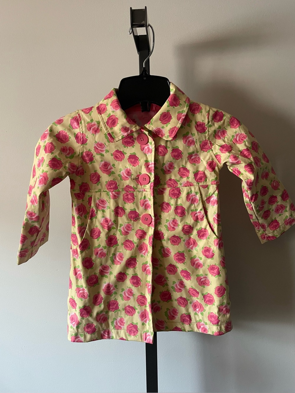 Sugar Pink Floral Raincoat Jacket Girls Kids Children’s 2T 3T Cottagecore
